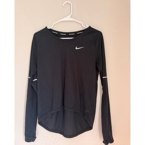 Nike Dri-FIT Running Long Sleeve Top - Black - Size S - Reflective Details
